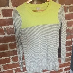 Gap colorblock striped sweater M grey crew neck